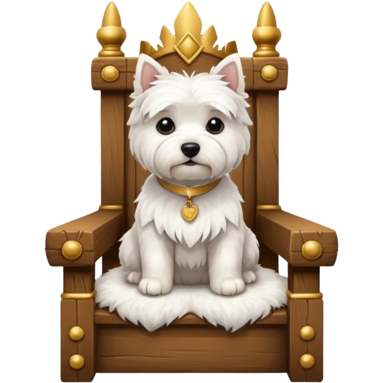 a west highland terrier sitting on a throne  emoji