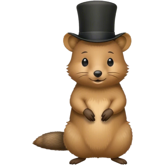 Quokka with long top hat emoji