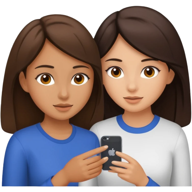 Brunette girl saving another brunette girl  emoji