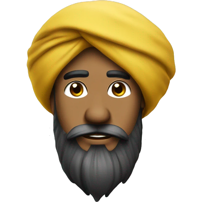 pushtoon turban with beard and sharp mustard  emoji