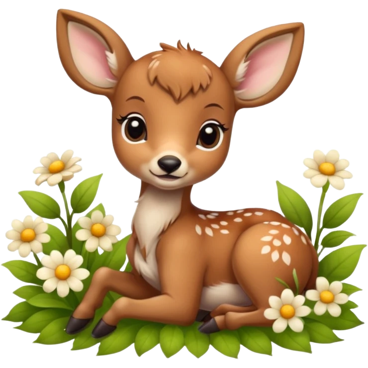 baby deer with flower emoji