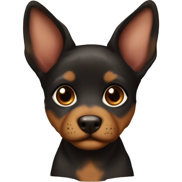 A black and brown tortoiseshell pointy ear puppy without white with pointy ears emoji