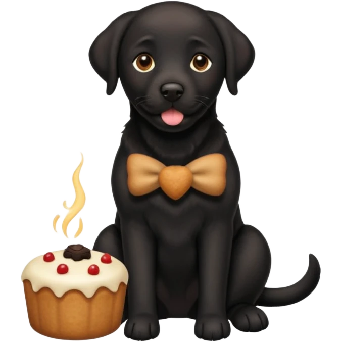 Tea cake black Labrador  emoji