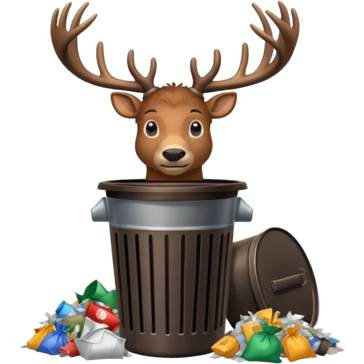 Buck with trashcan emoji