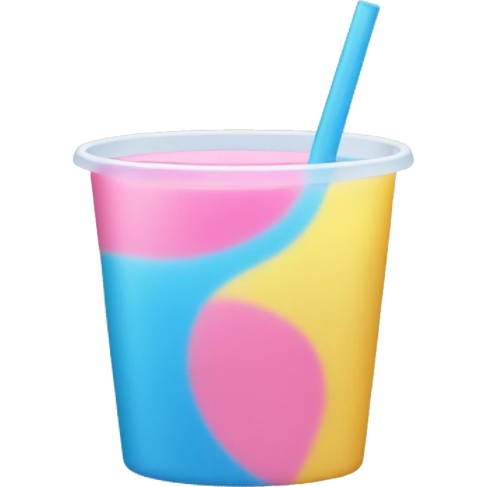 Pink yellow blue drink emoji