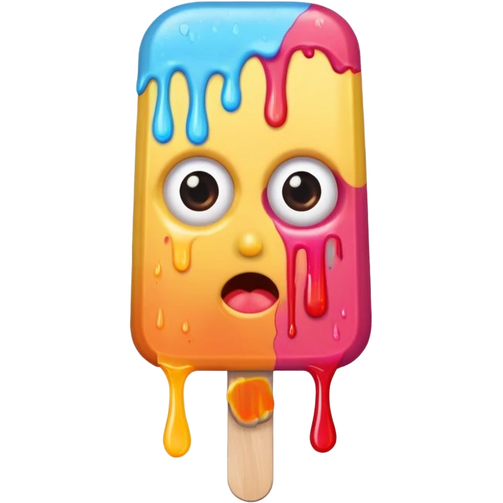 half eaten popsicle with eyes emoji