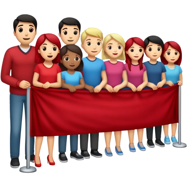 long queue behind the velvet rope emoji