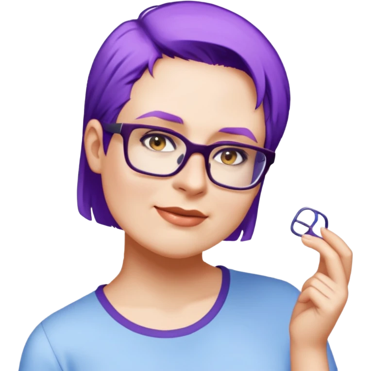 female, light blue shirt, short light-brown hair emoji