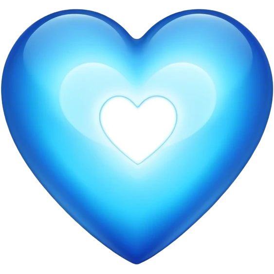 pretty blue glowing bright shiny heart emoji