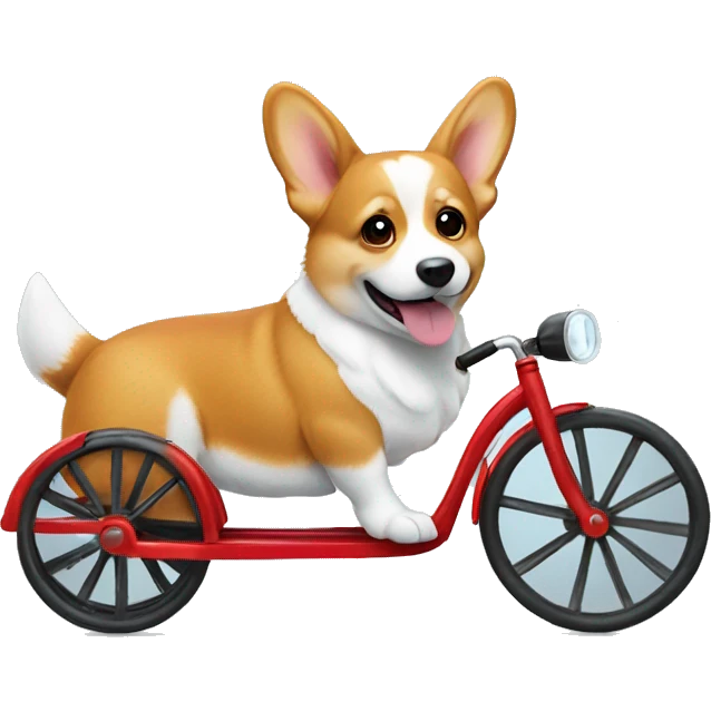 Corgi on a tricycle emoji