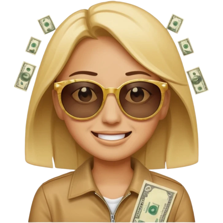 Cry with tears + Sunglasses + Dollar Money Smile emoji emoji