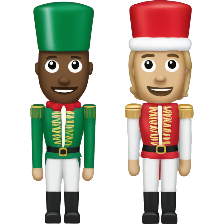 Two themed Christmas nutcrackers emoji