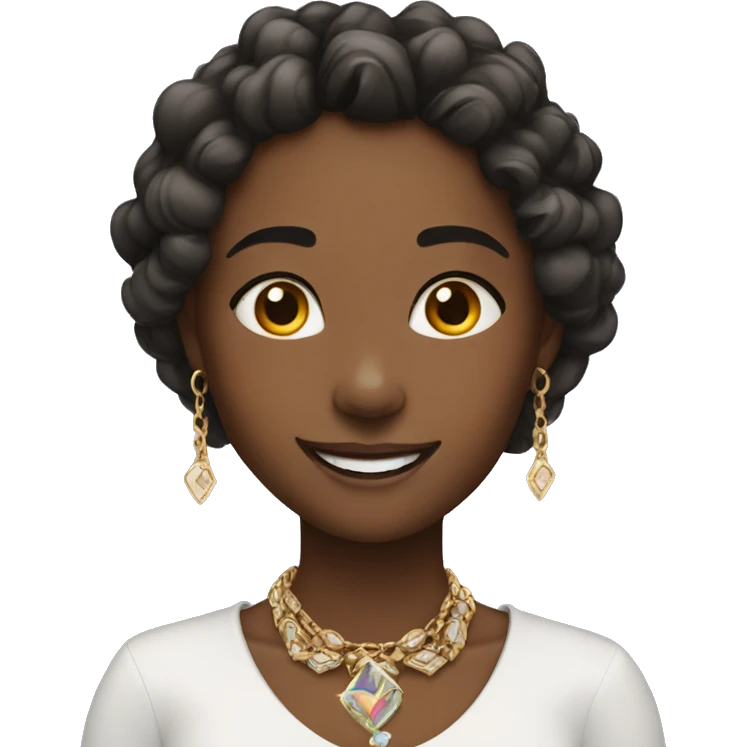 girls with jewelry and smiles emoji