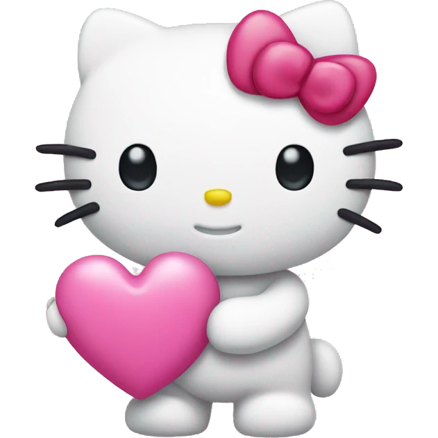 hello kitty holding a pink heart  emoji