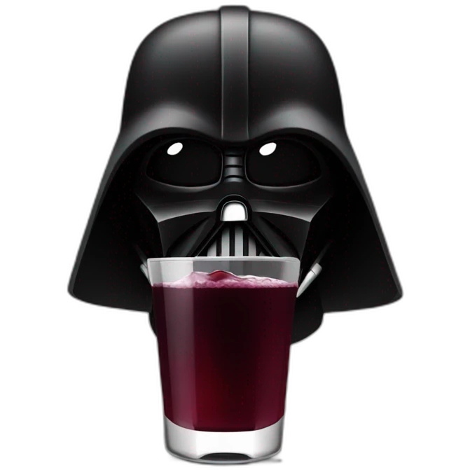 Dark vador drink red wine  emoji
