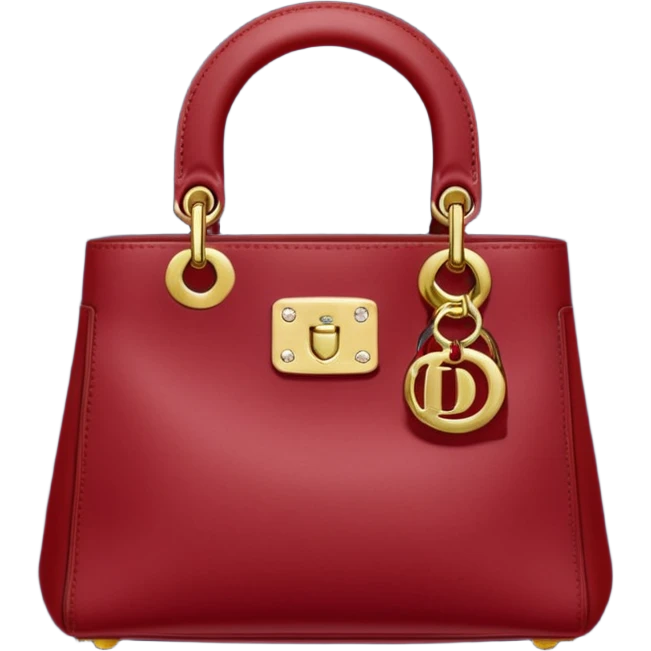 dior dark red bag gold hardware emoji