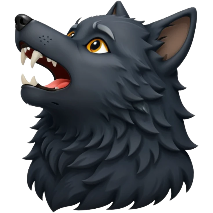 Lobo negro aullando emoji