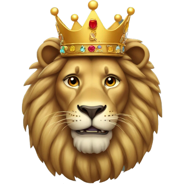 Lion wearing crown emoji