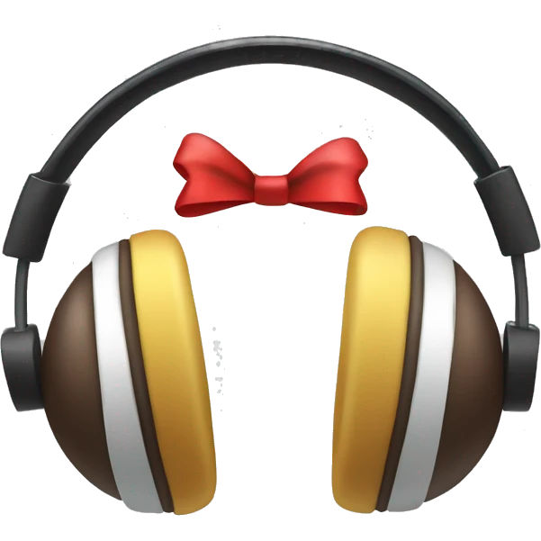 Very Cute Headphones with bows Vhristmas Theme emoji