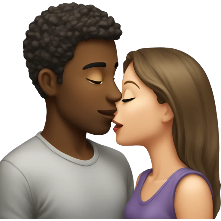 Girl kissing guy emoji