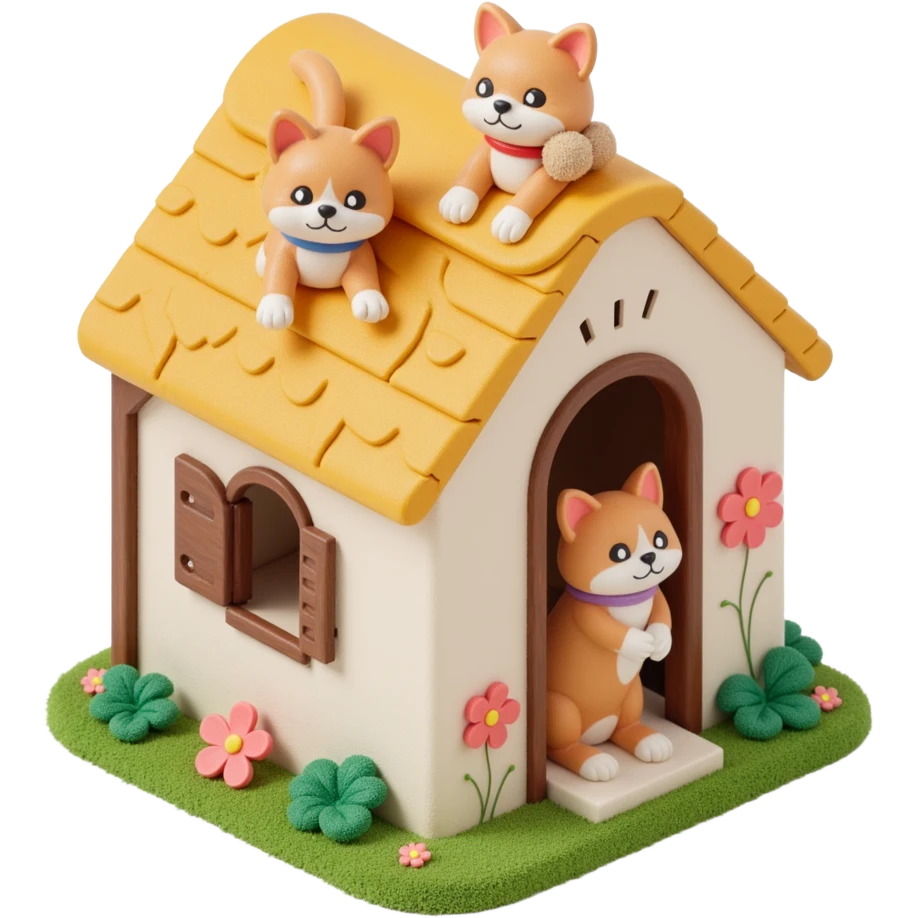 cats relaxing in a vertical playhouse emoji