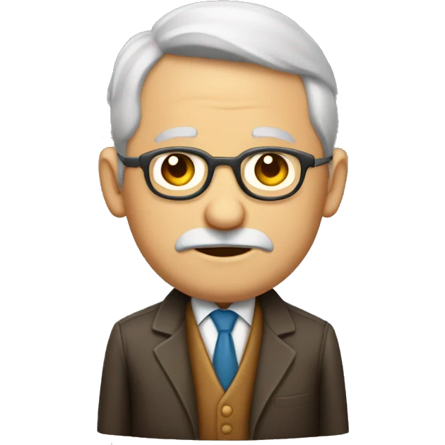 Un profesor con cola de caballo enojado emoji