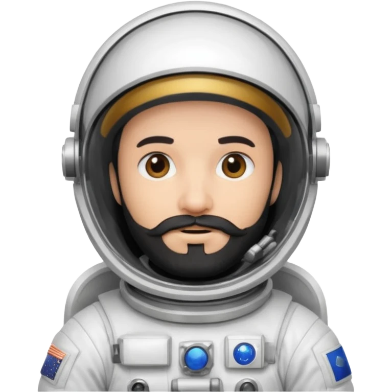 astronaut, white suit and helmet ,with black beard emoji