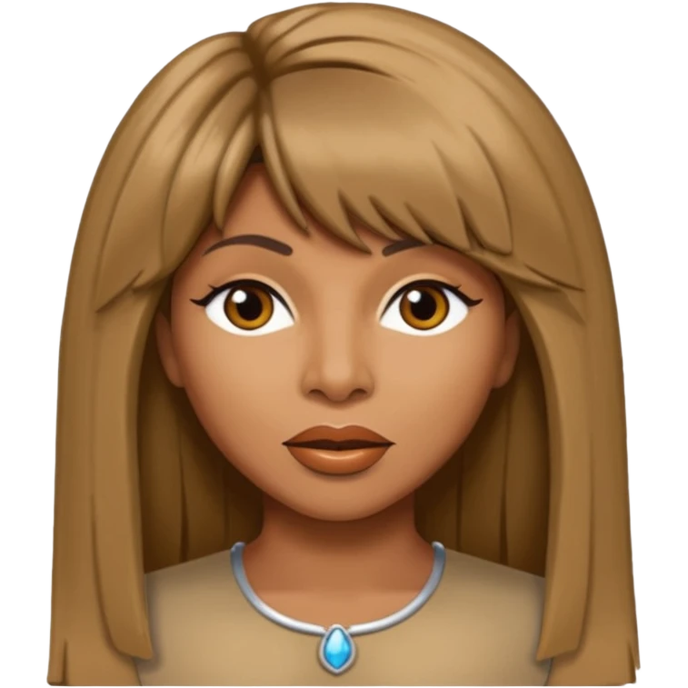 Tina Turner with long brown straight hair emoji