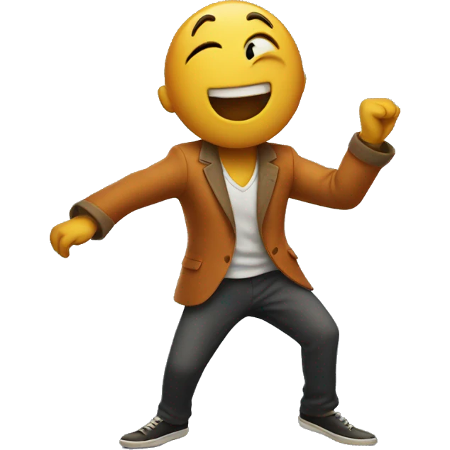 Sing character dancing emoji