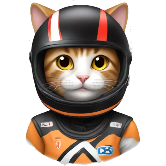 A cat with a racing helmet  emoji