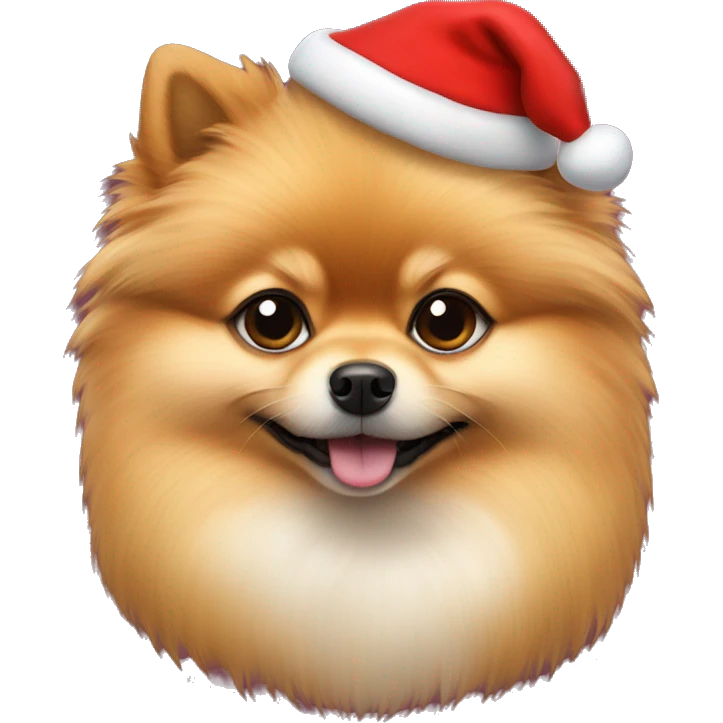 Pomeranian dog wearing a red christmas Sweater  emoji