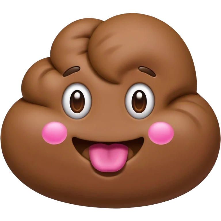 simple and funny emoji-style poop coming out of a round cartoon butt emoji