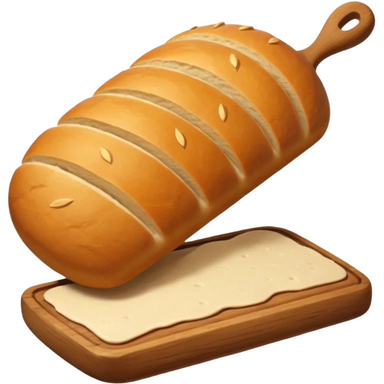 Baking humanless avatar in clean vibrant style illustration. Fresh bread and rolling pin, warm golden tones, simple shapes, flat design, high contrast, cozy and friendly. emoji