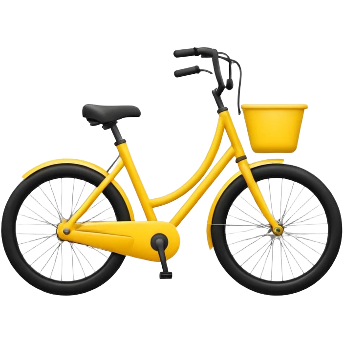 Create a Telugu Desam Party (TDP) flag emoji: bright solid yellow background, simple black bicycle icon in the center. Flat emoji style, bold colors, clean edges, no text, no gradients, no shadows. Square 1:1 ratio, transparent background, minimal and clear like a system emoji. emoji