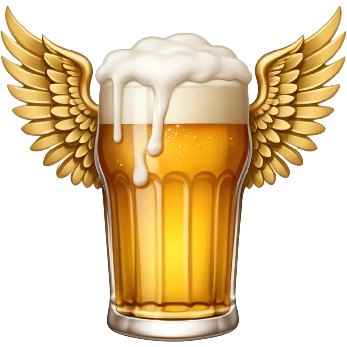 Money with wings, but instead of a stack of bills it's a pint of beer emoji