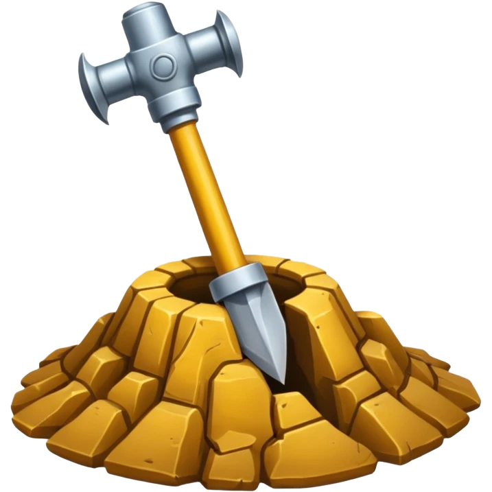 Een boor machine een drilboor die je in de grond moet duwen  emoji