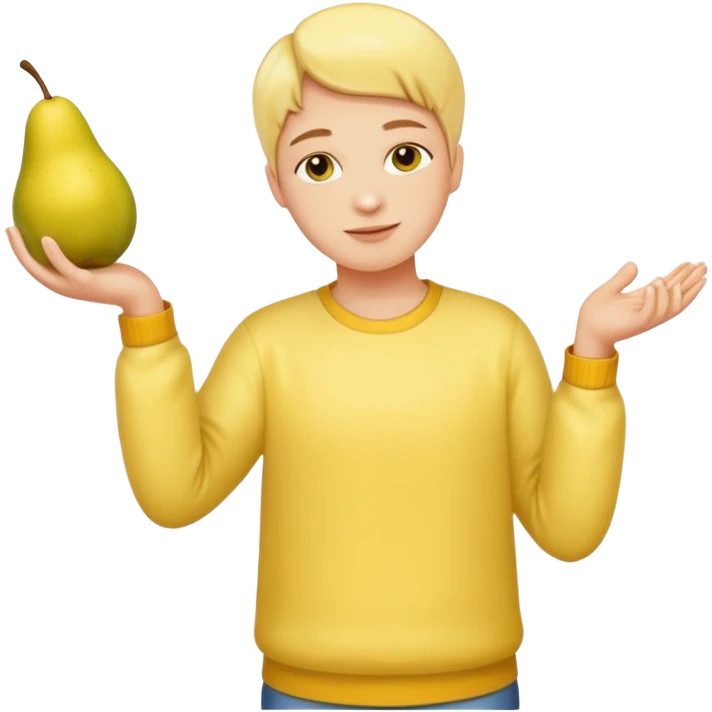 Butterbirne realistisch mit schlappen in der hand emoji