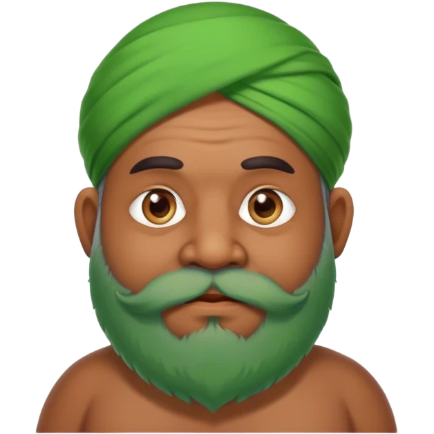 Indian fat man with green beard emoji