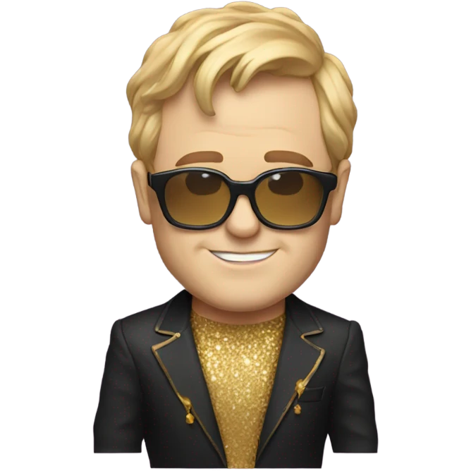 Elton John in gold XAN shirt emoji