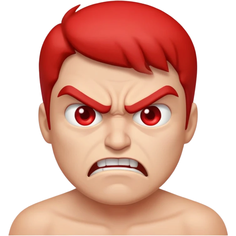 a angry head is red an je look friendly emoji