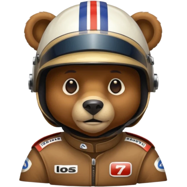 Bear with racing helmet  emoji