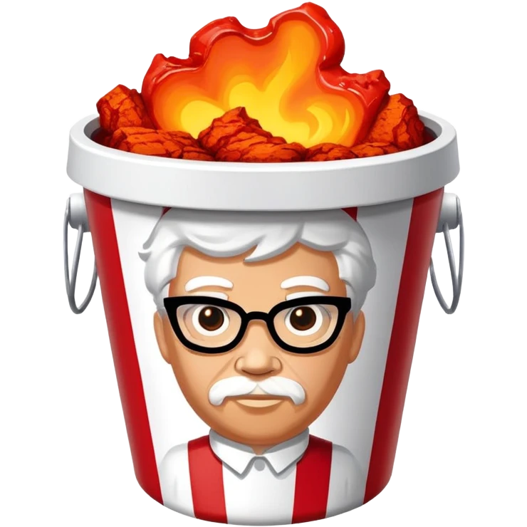 kfc bucket white and red stripes with lava emoji