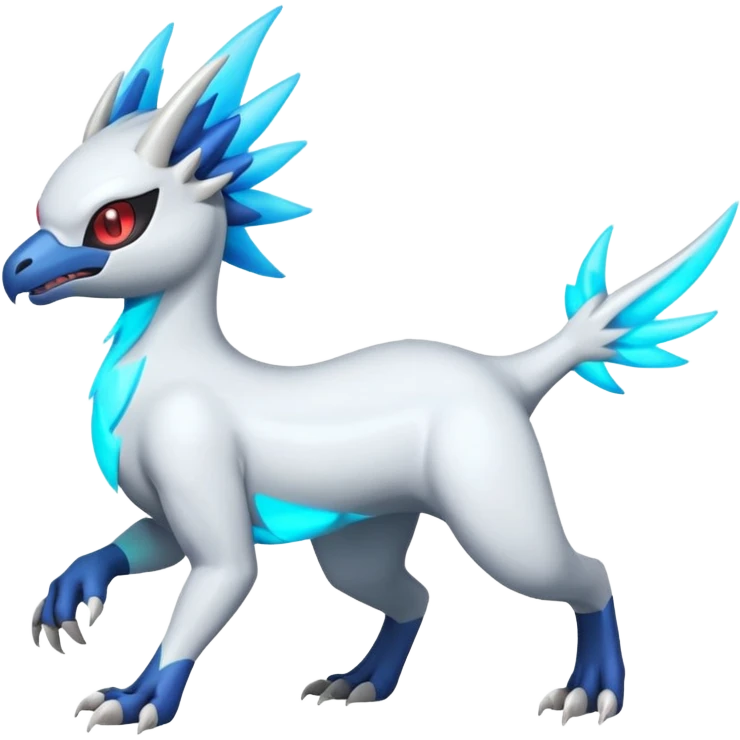 Neon Vibrant Pulsating Trail-glowing Chromatic Trico-Absol-Salamence-Silvally-fusion-hybrid emoji