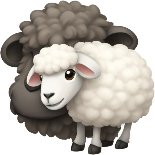 Sheep hugs sheep emoji