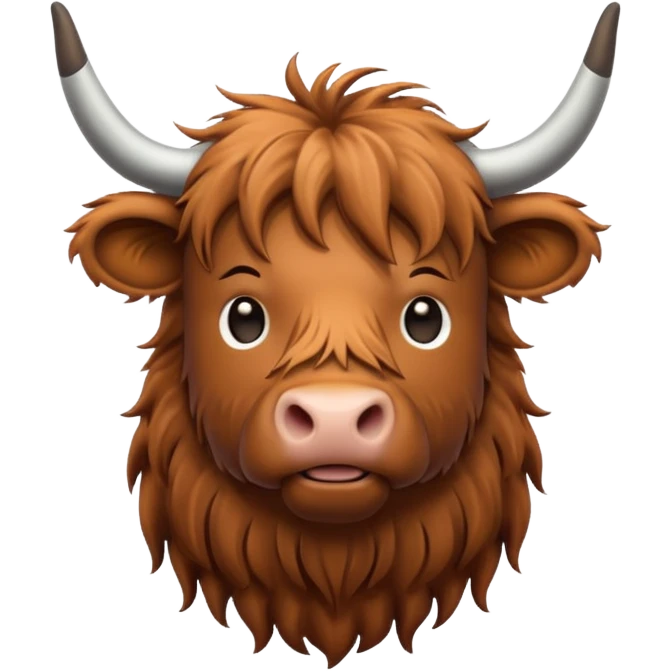 line art highland cow emoji