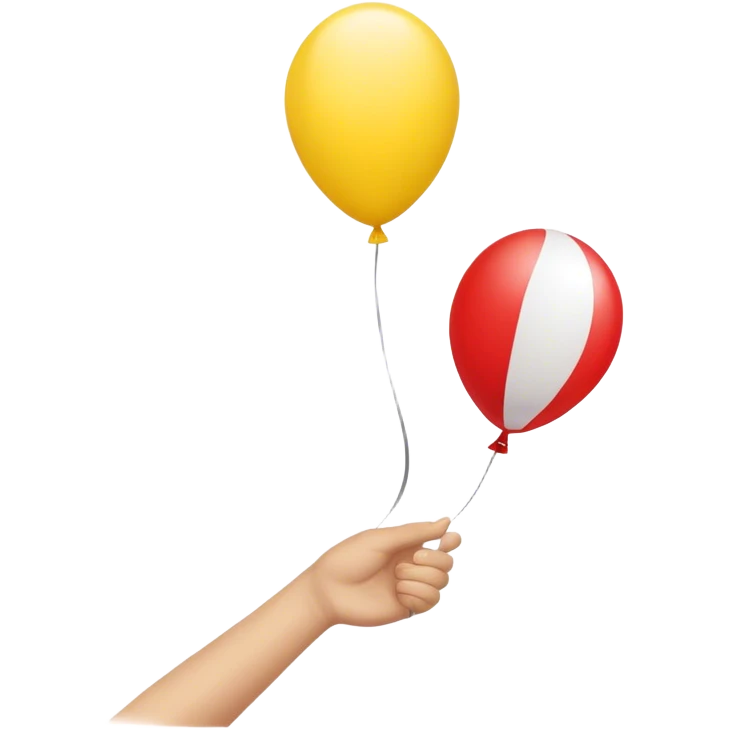 letting go of a yellow red balloon hand  emoji