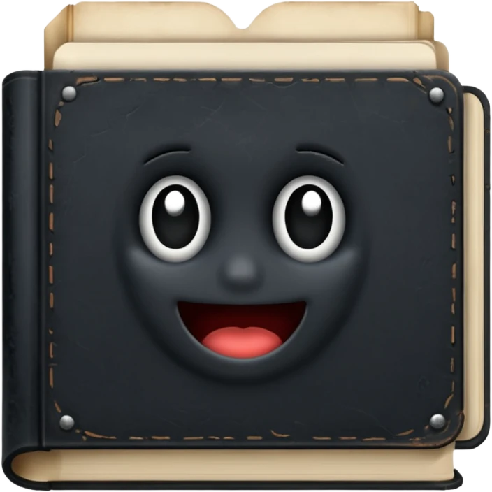 make me a black book with dust on it to show that it's old  emoji