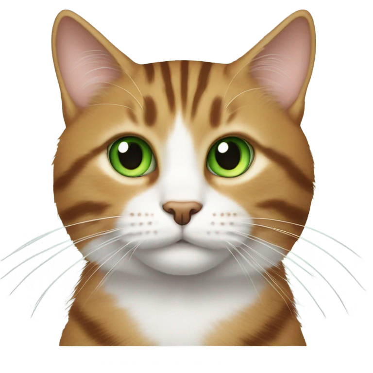 tabby orange and white cat green eyes emoji