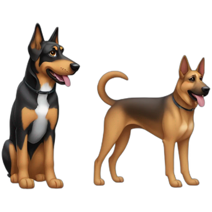 coonhound and German shepherd mix dog walking emoji