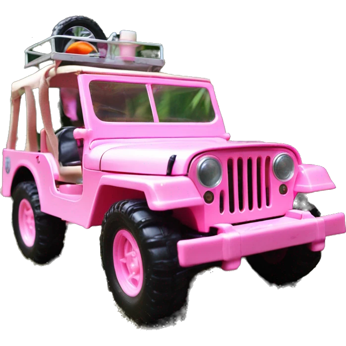 jungle tour Barbie 1963 Willy’s pearly pink cj  jeep with installed winch  emoji
